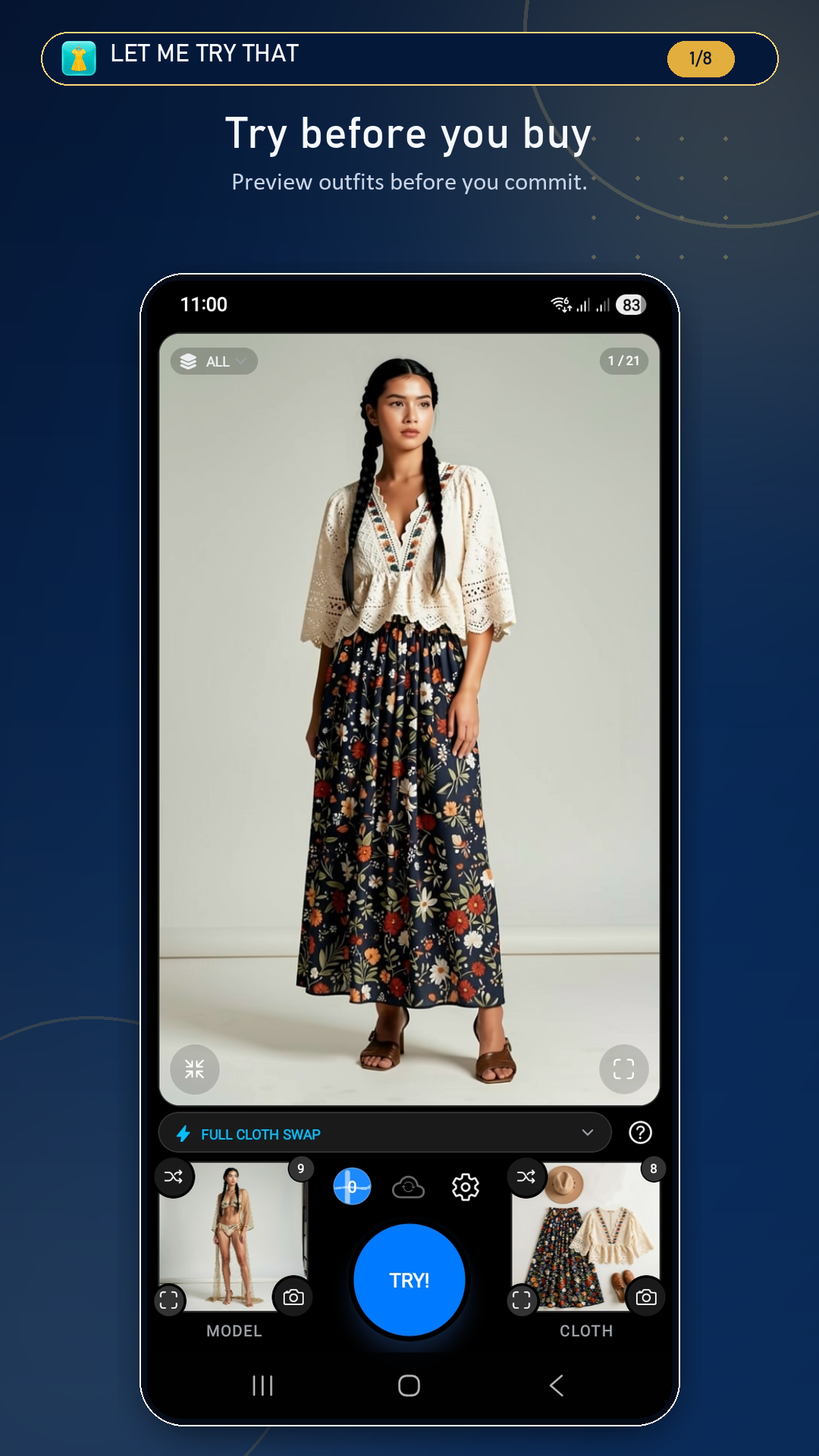 Try outfits before you buy with LetMeTryThat