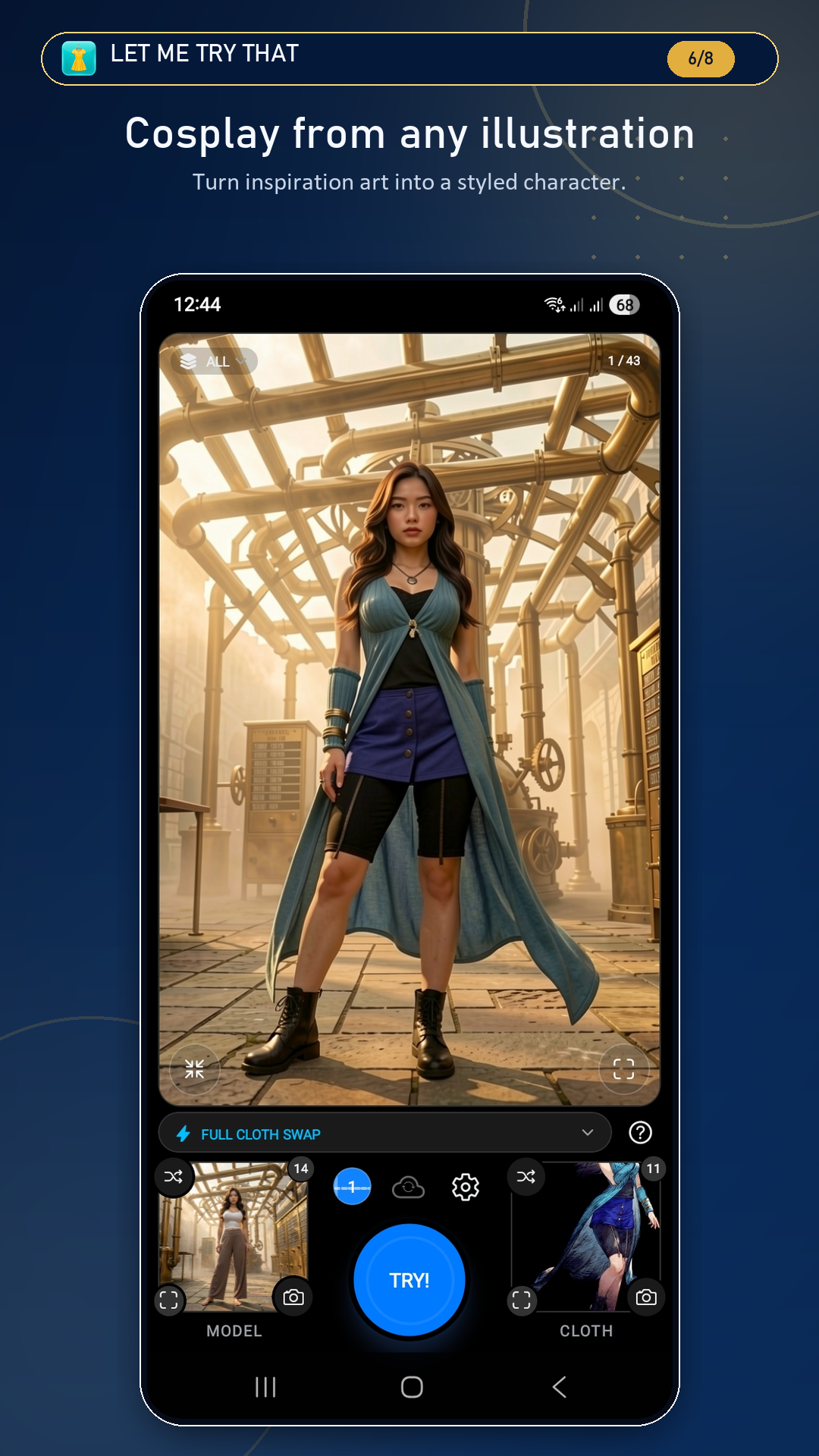 Create cosplay looks from illustration references