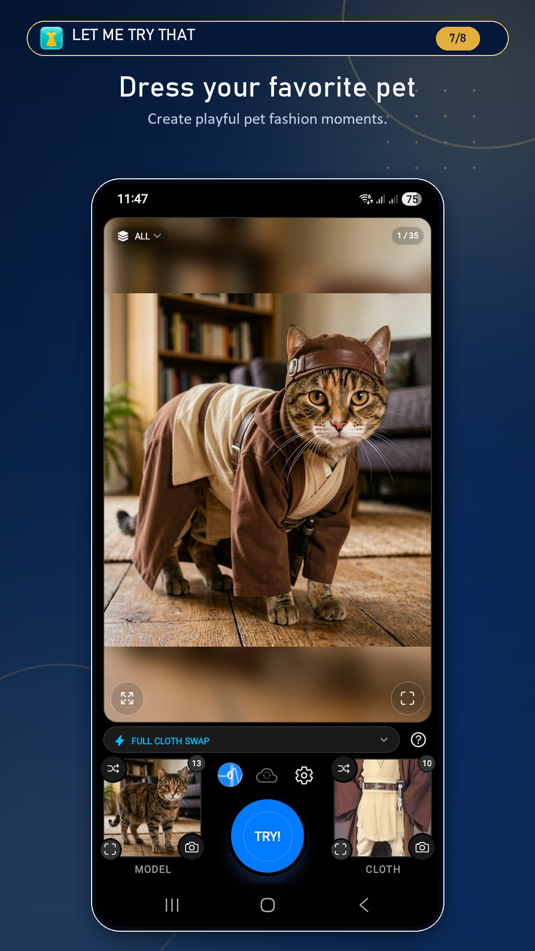 Dress your favorite pet with virtual outfits